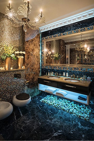 Дизайн ванной комнаты в стиле барокко