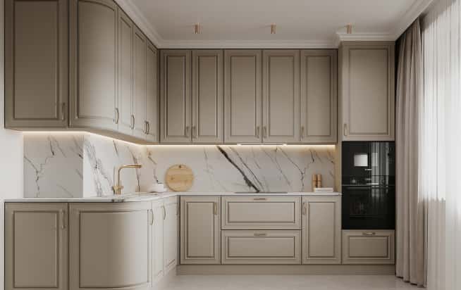 Дизайн и ремонт квартиры на проспекте Вернадского в стиле современная классика. Кухня, фото 2