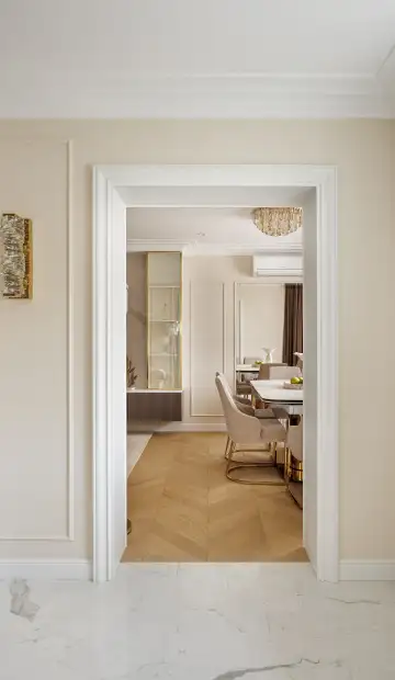 Дизайн и ремонт квартиры на улице Марьинский парк в стиле современная классика. Кухня, фото 9