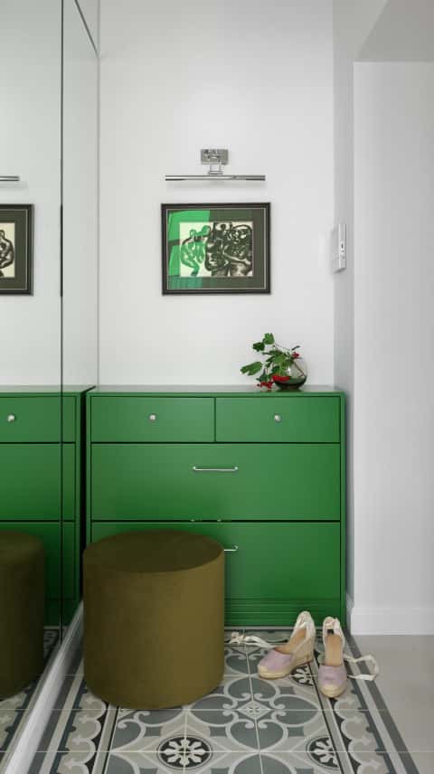 Дизайн и ремонт квартиры в Пречистенском переулке — Зелёный лейтмотив