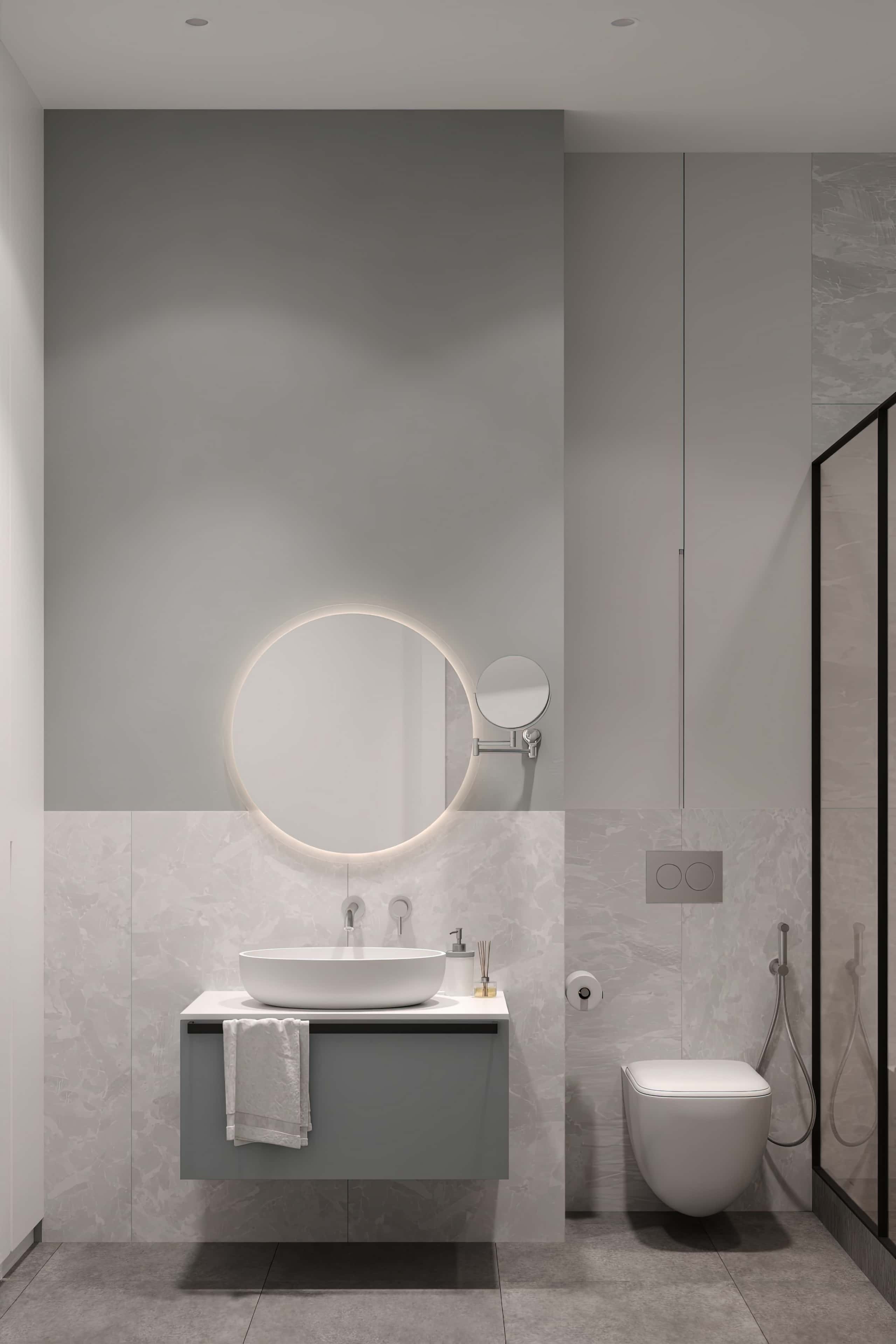 Оформление интерьера санузла. Фото № 81277.