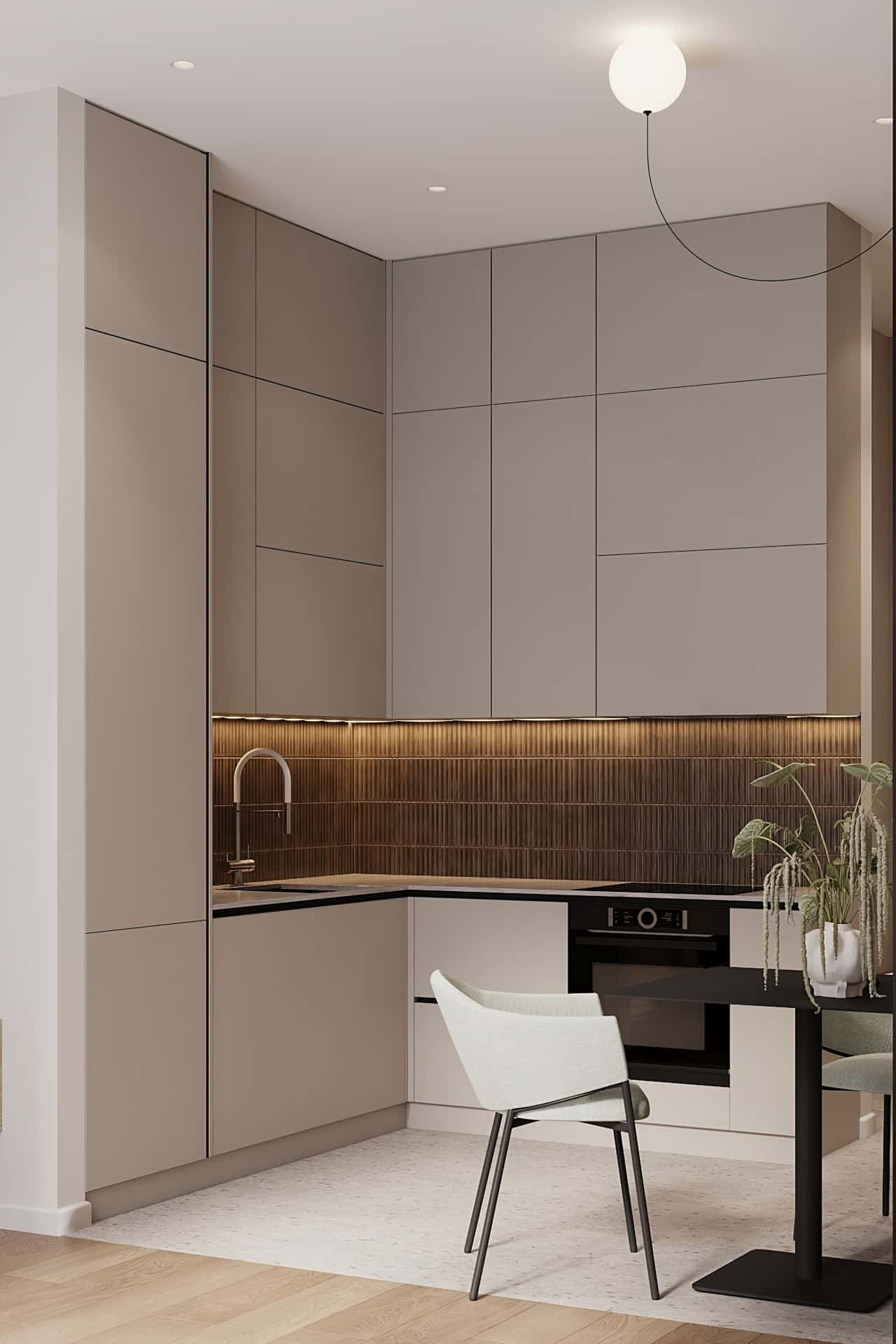 Дизайн и ремонт квартиры в ЖК AFI Park Воронцовский — Стиль как инвестиция, 60 м2. Кухня-гостиная, фото 2