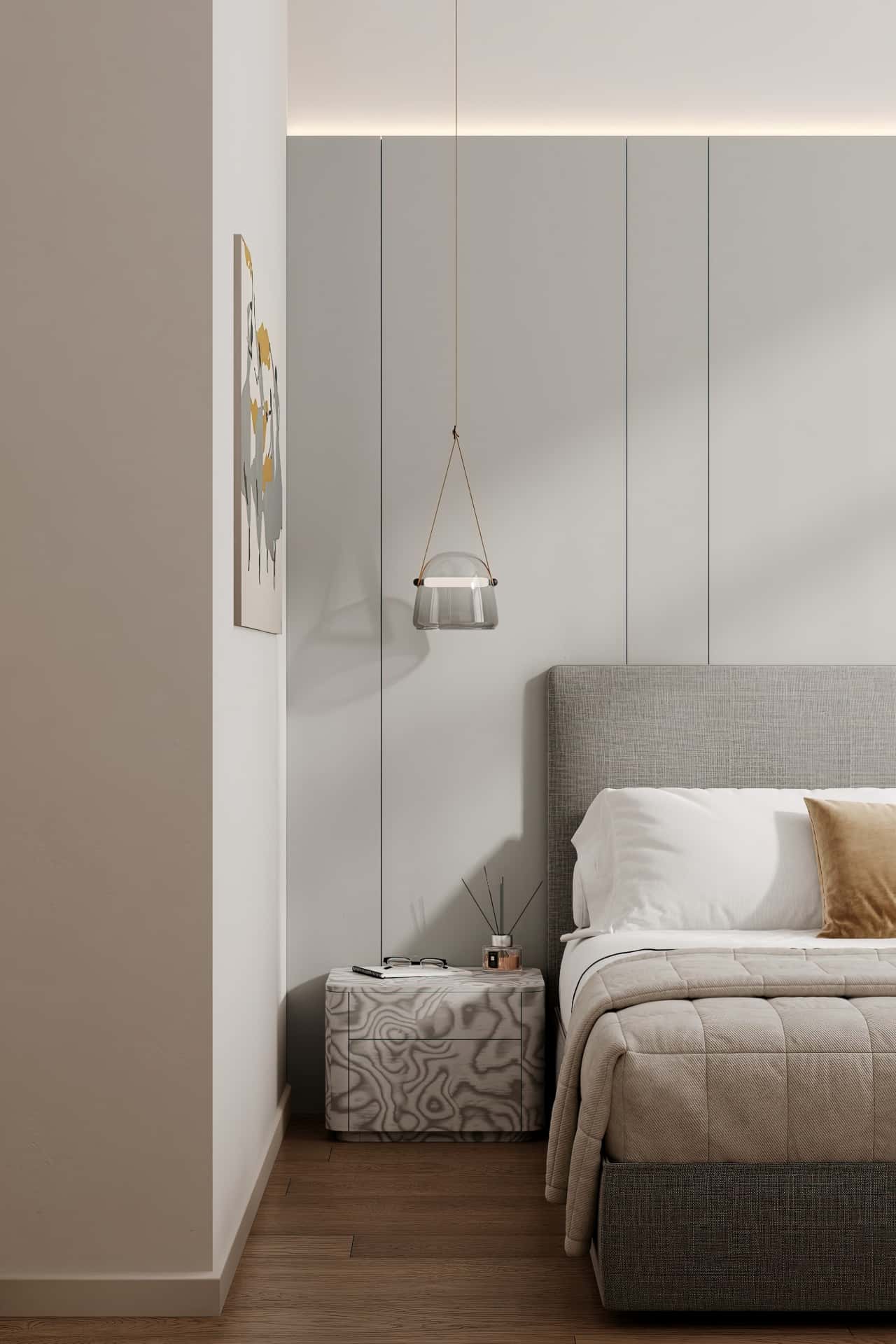 Дизайн и ремонт квартиры в ЖК AFI Park Воронцовский — Стиль как инвестиция, 60 м2. Мастер-спальня с гардеробной, фото 2