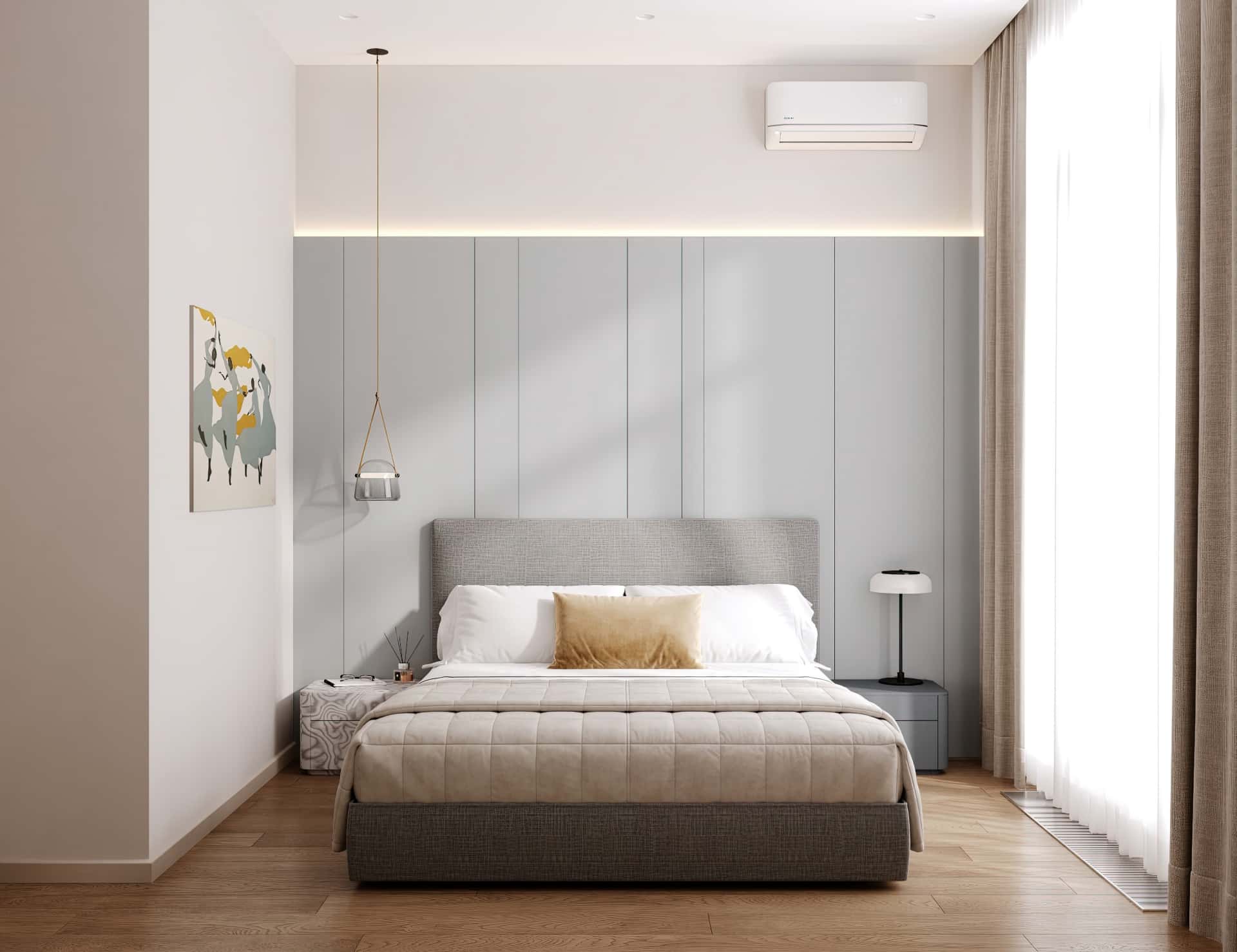 Дизайн и ремонт квартиры в ЖК AFI Park Воронцовский — Стиль как инвестиция, 60 м2. Мастер-спальня с гардеробной