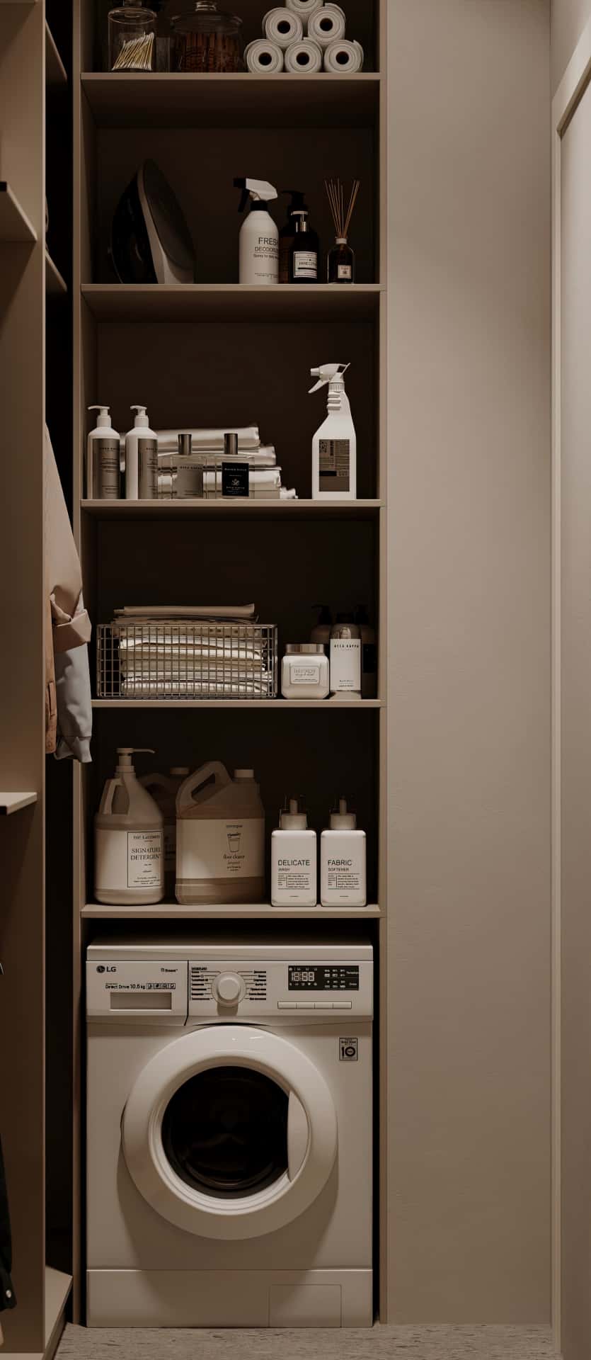 Дизайн и ремонт квартиры в ЖК AFI Park Воронцовский — Стиль как инвестиция, 60 м2. Постирочная, фото 1