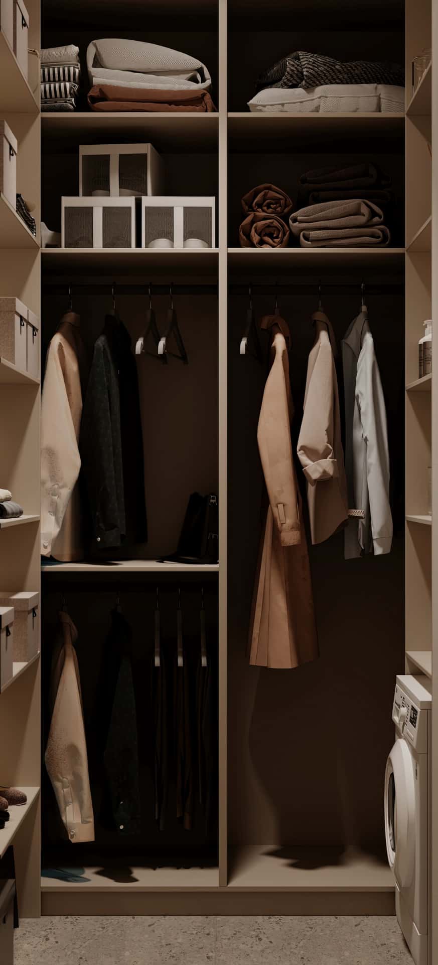 Дизайн и ремонт квартиры в ЖК AFI Park Воронцовский — Стиль как инвестиция, 60 м2. Постирочная