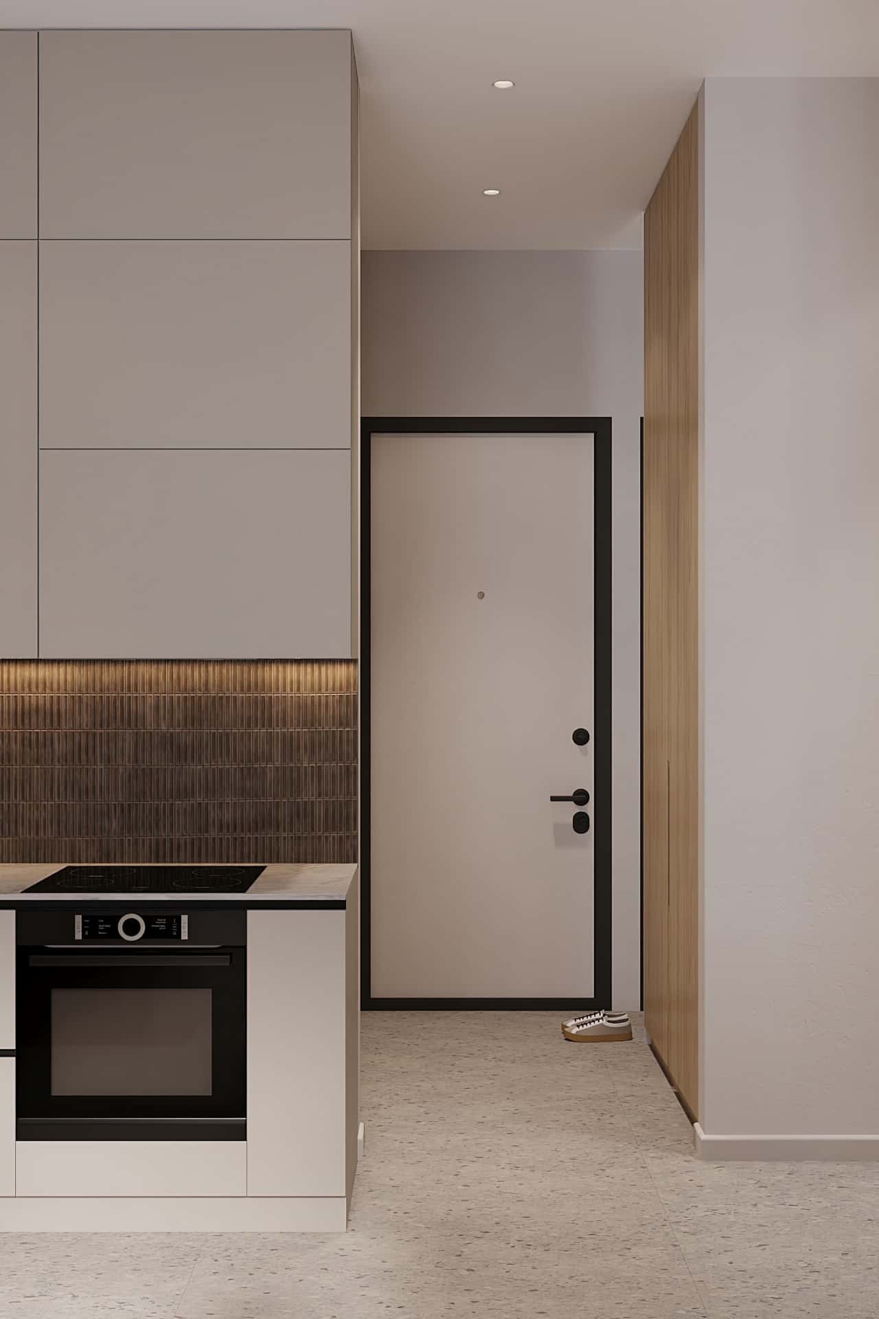 Дизайн и ремонт квартиры в ЖК AFI Park Воронцовский — Стиль как инвестиция, 60 м2. Прихожая и коридор, фото 1