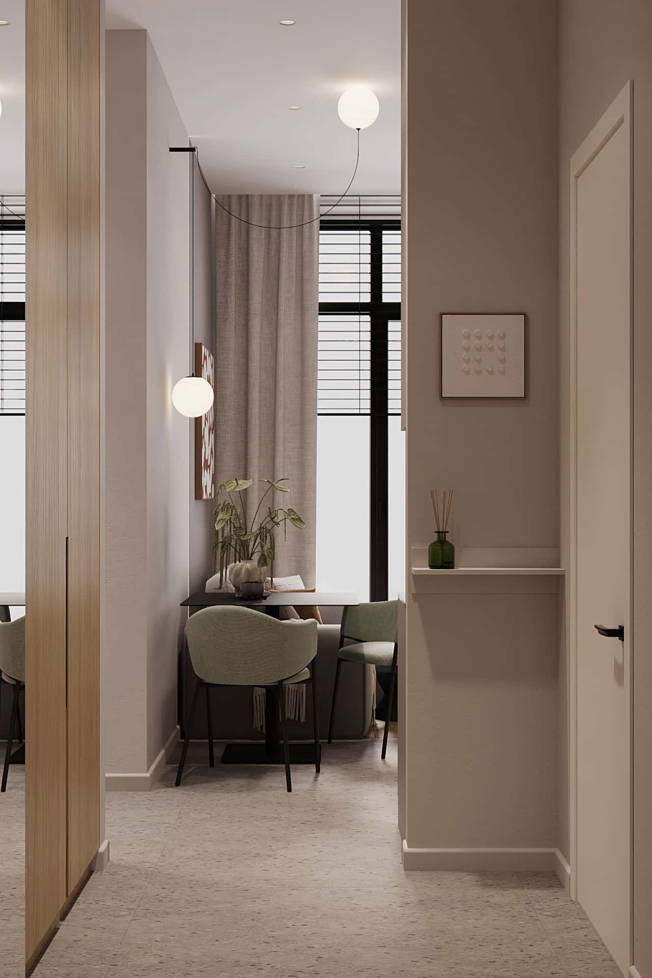 Дизайн и ремонт квартиры в ЖК AFI Park Воронцовский — Стиль как инвестиция, 60 м2. Прихожая и коридор, фото 2