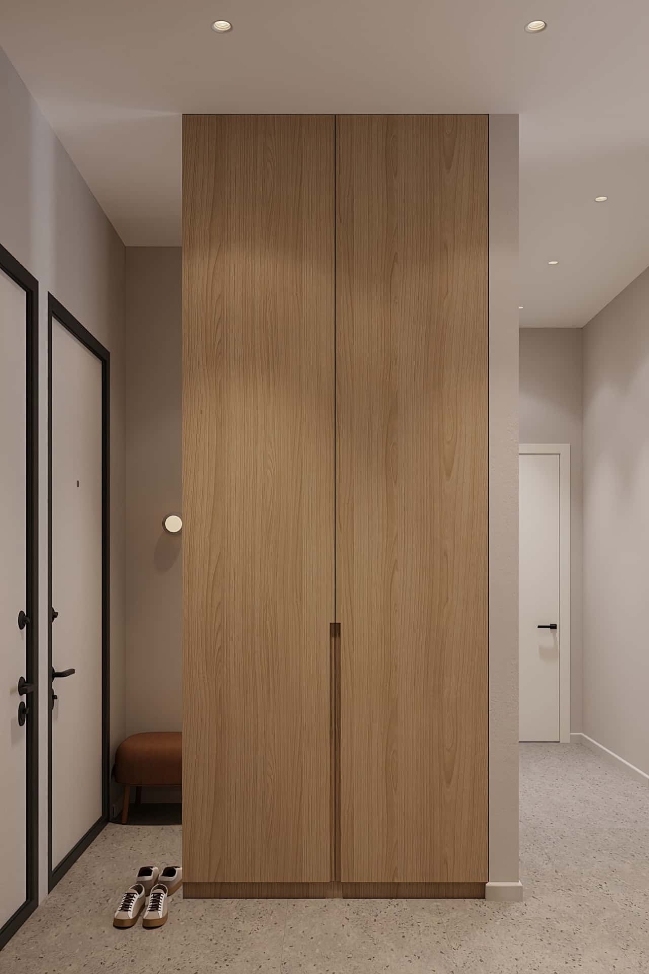 Дизайн и ремонт квартиры в ЖК AFI Park Воронцовский — Стиль как инвестиция, 60 м2. Прихожая и коридор, фото 4