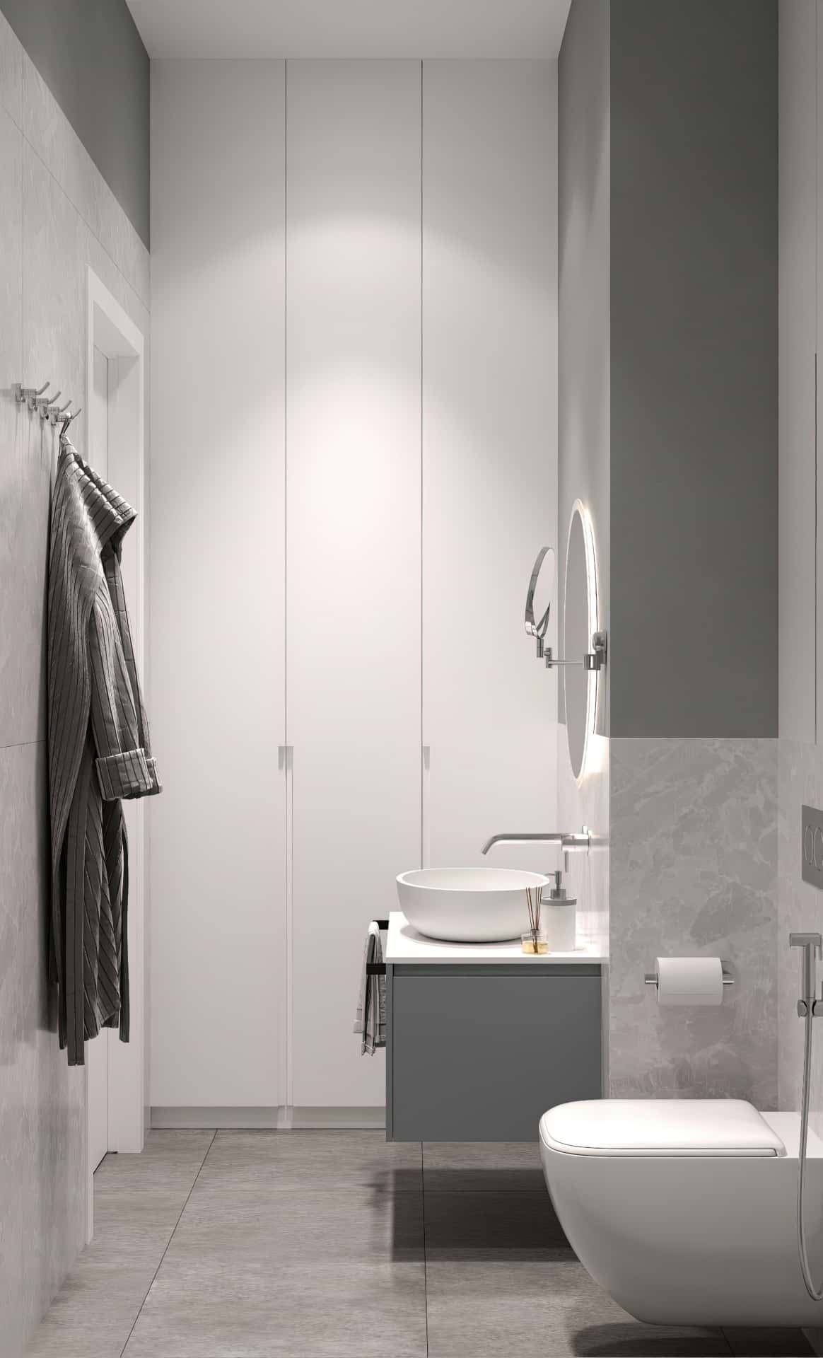 Дизайн и ремонт квартиры в ЖК AFI Park Воронцовский — Стиль как инвестиция, 60 м2. Санузел, фото 3