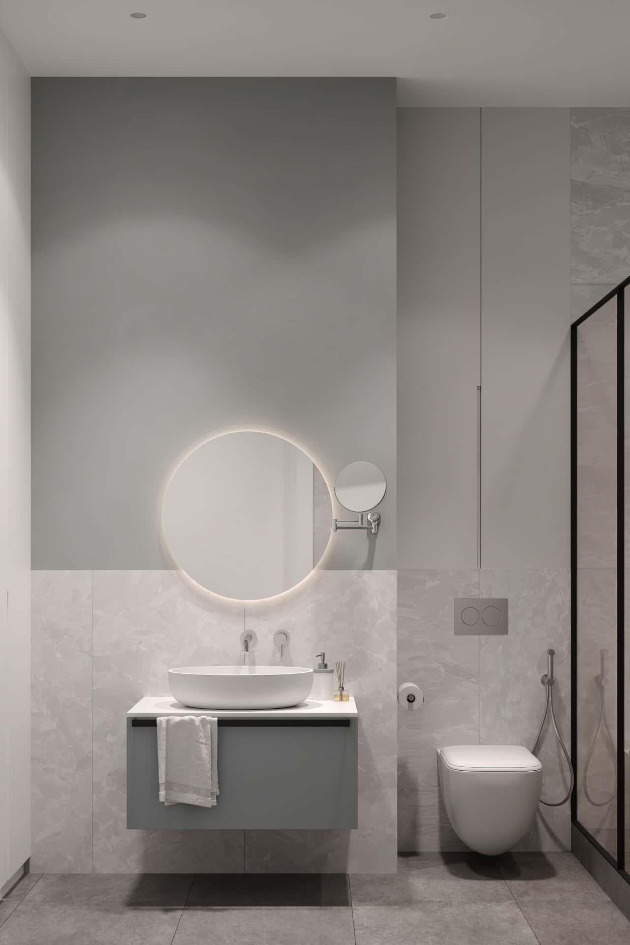 Дизайн и ремонт квартиры в ЖК AFI Park Воронцовский — Стиль как инвестиция, 60 м2. Санузел