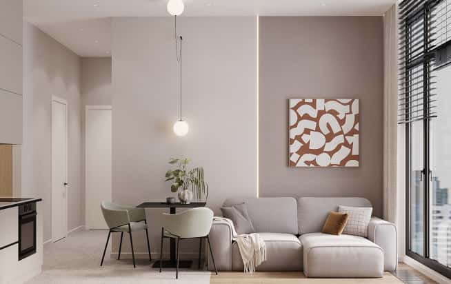 Дизайн и ремонт квартиры в ЖК AFI Park Воронцовский в стиле современный. Кухня-гостиная, фото 4