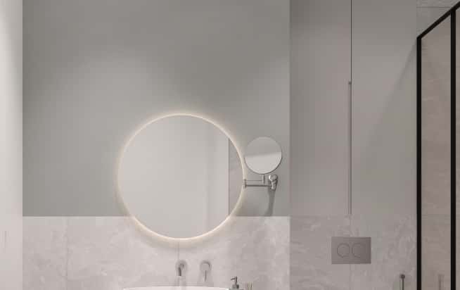 Дизайн и ремонт квартиры в ЖК AFI Park Воронцовский в стиле современный. Санузел