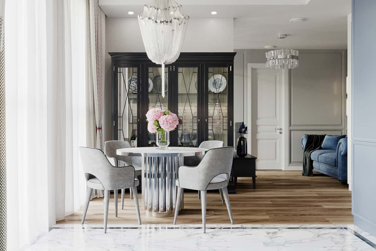 серебро в интерьере