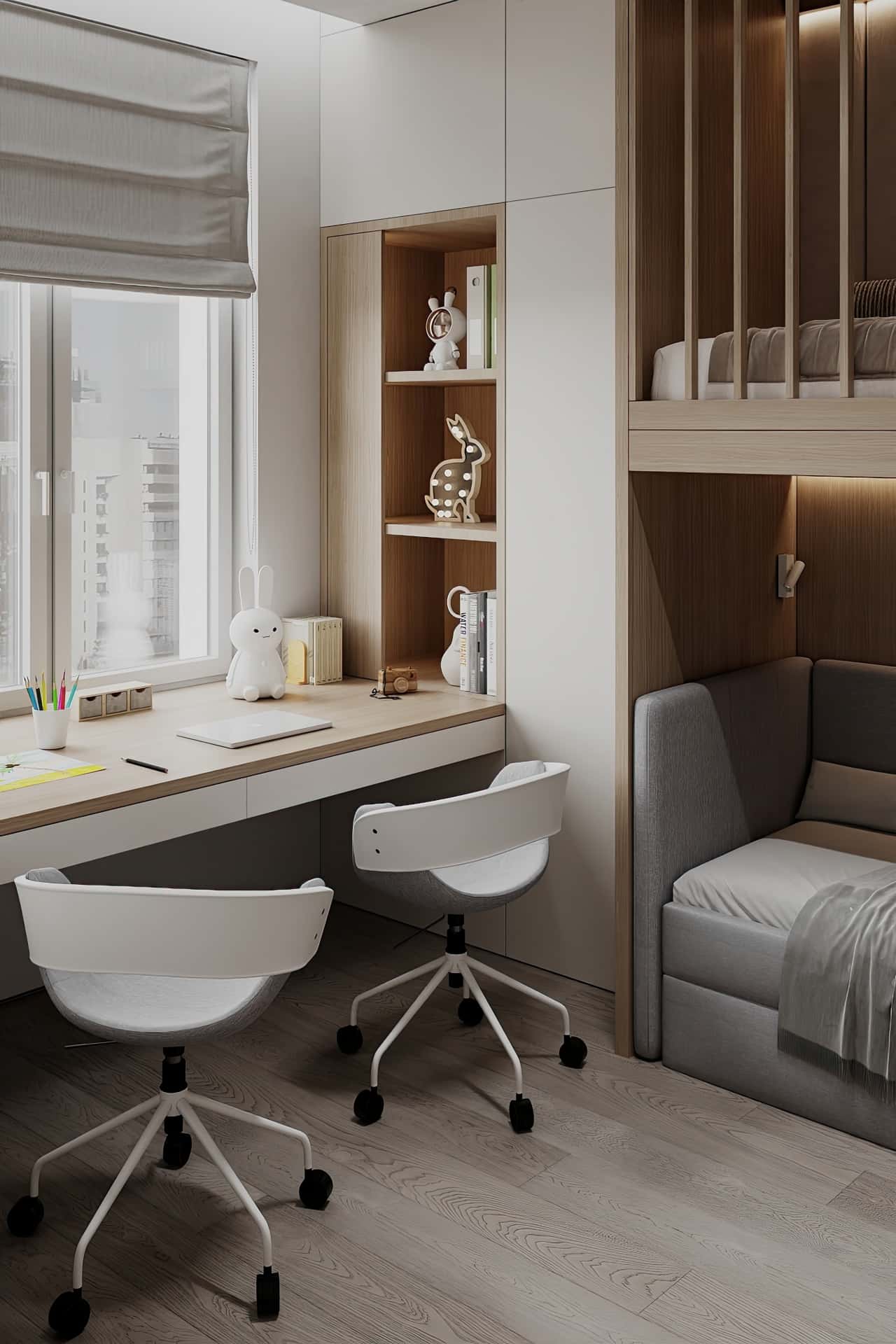 Дизайн и ремонт квартиры в ЖК Большая семерка — Тёплая гармония, 69 м2. Детская, фото 2