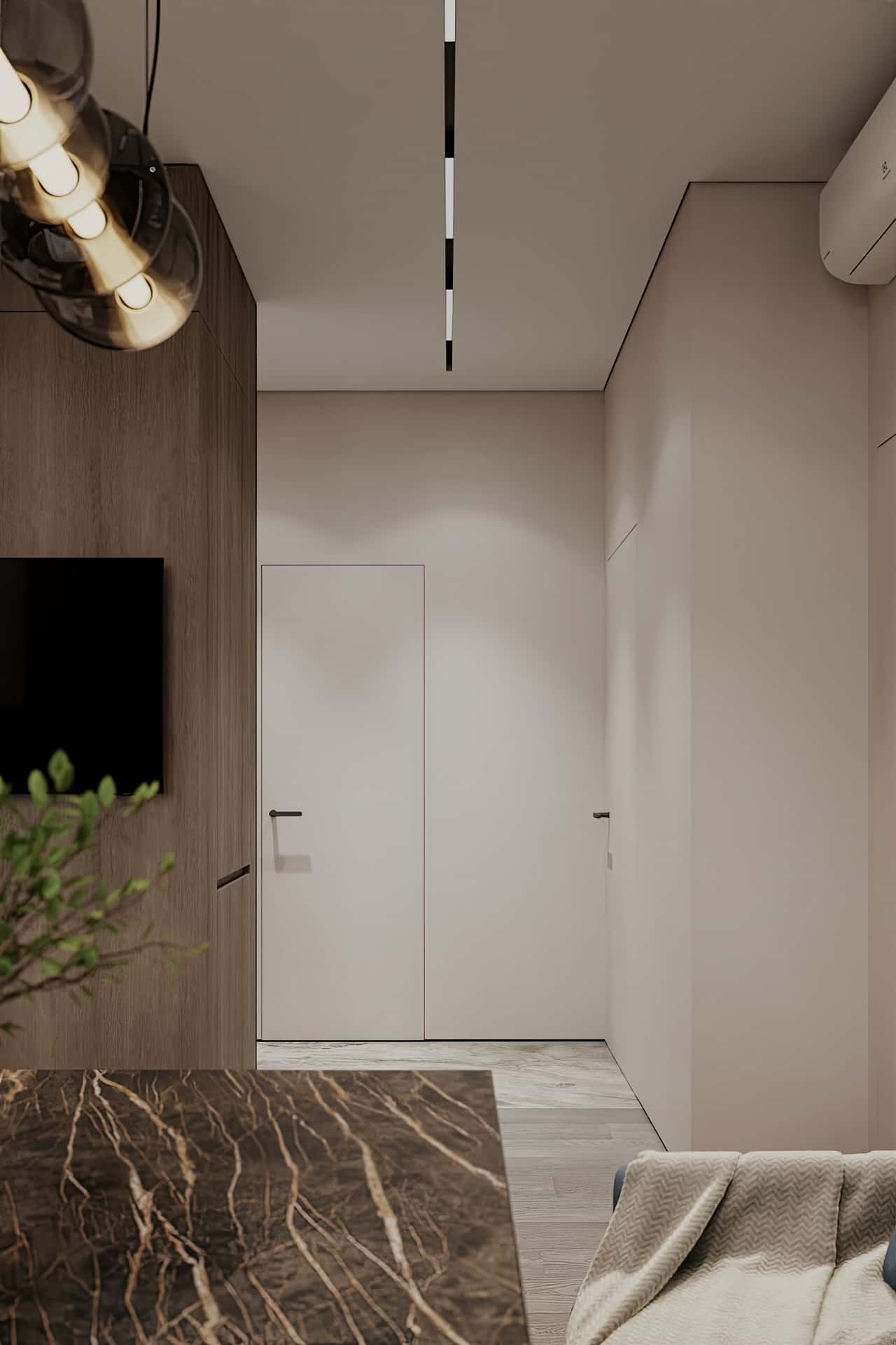 Дизайн и ремонт квартиры в ЖК Большая семерка — Тёплая гармония, 69 м2. Кухня-гостиная, фото 4