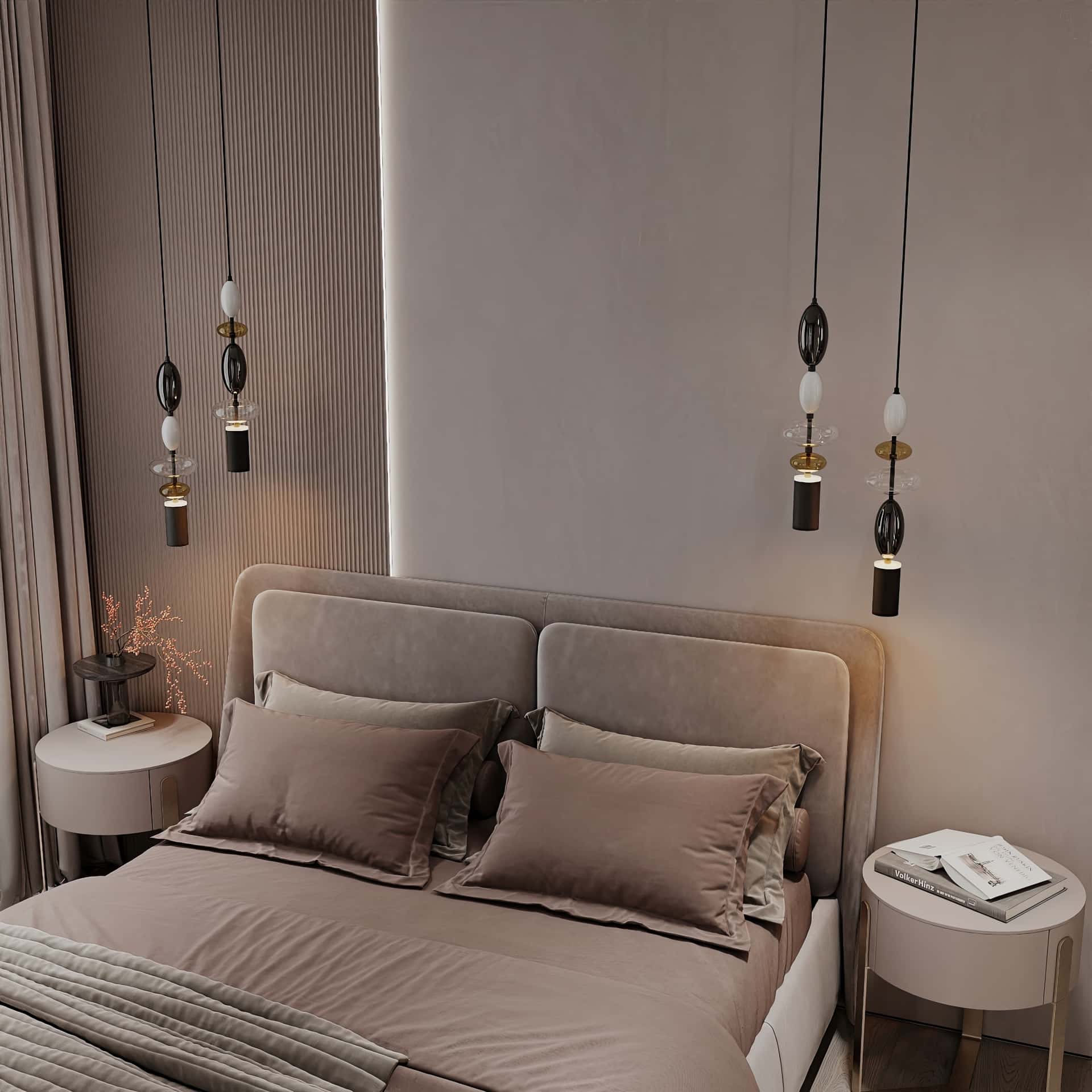 Дизайн и ремонт квартиры в ЖК Большая семерка — Тёплая гармония, 69 м2. Спальня, фото 5