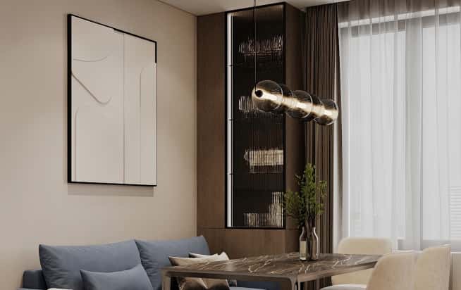 Дизайн и ремонт квартиры в ЖК Большая семерка в стиле современный. Кухня-гостиная, фото 1