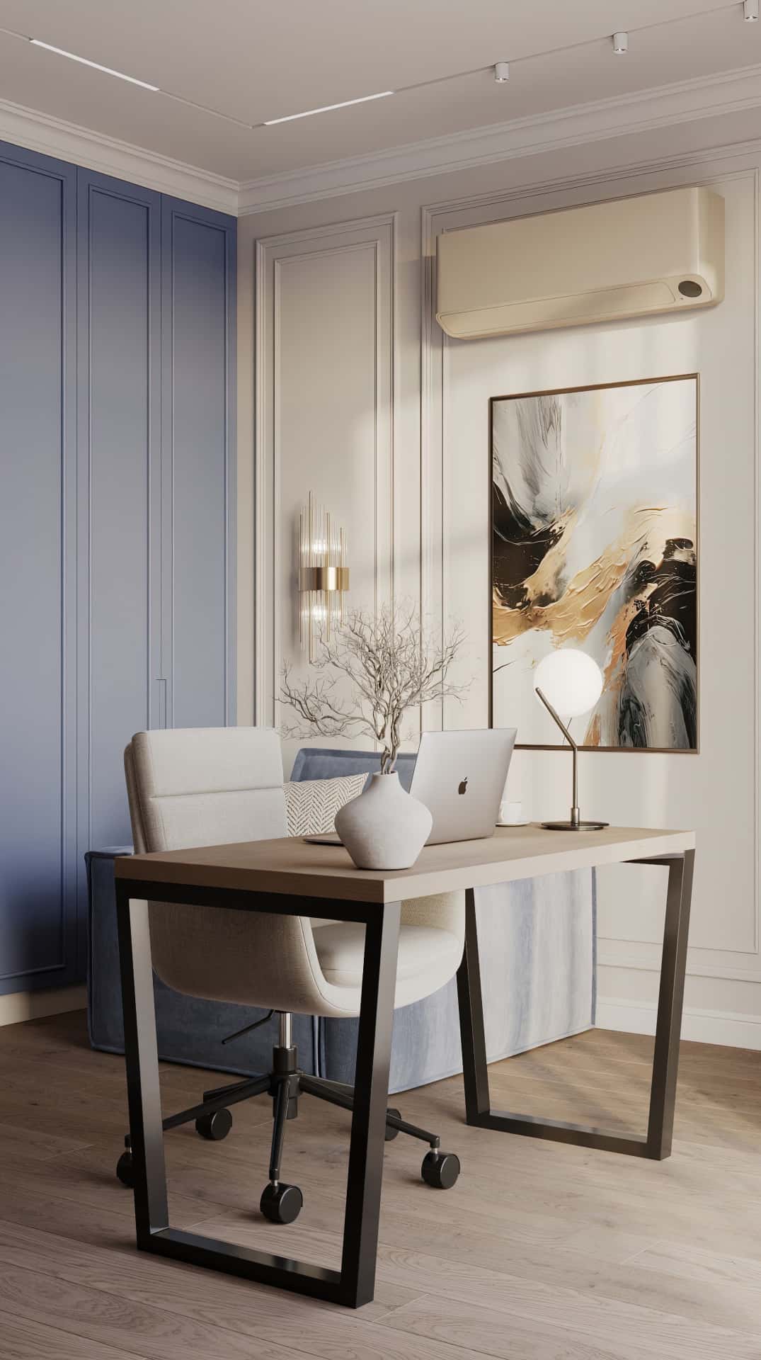 Дизайн и ремонт квартиры в ЖК Дом Достижение — Алгоритм комфорта, 64 м2. Кабинет, фото 11