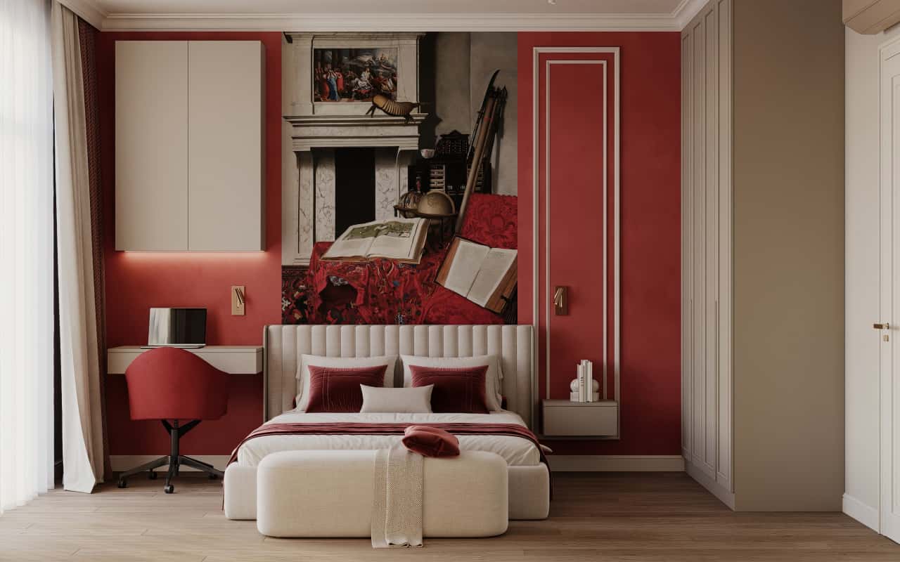 Роспись на стене спальни