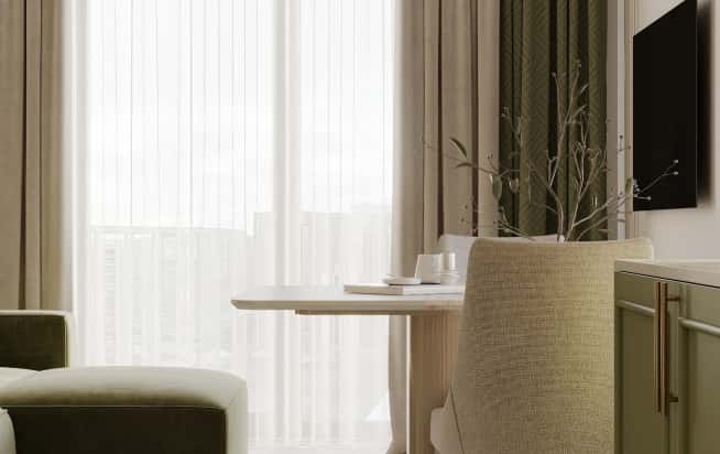 Дизайн и ремонт квартиры в ЖК Дом Достижение в стиле современная классика. Кухня-гостиная, фото 7