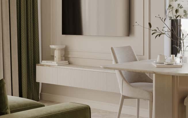 Дизайн и ремонт квартиры в ЖК Дом Достижение в стиле современная классика. Кухня-гостиная, фото 8