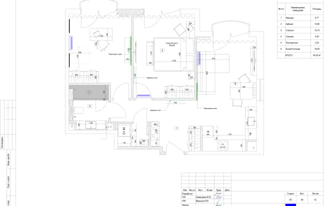 Дизайн и ремонт квартиры в ЖК Дом Достижение в стиле современная классика. Планировка