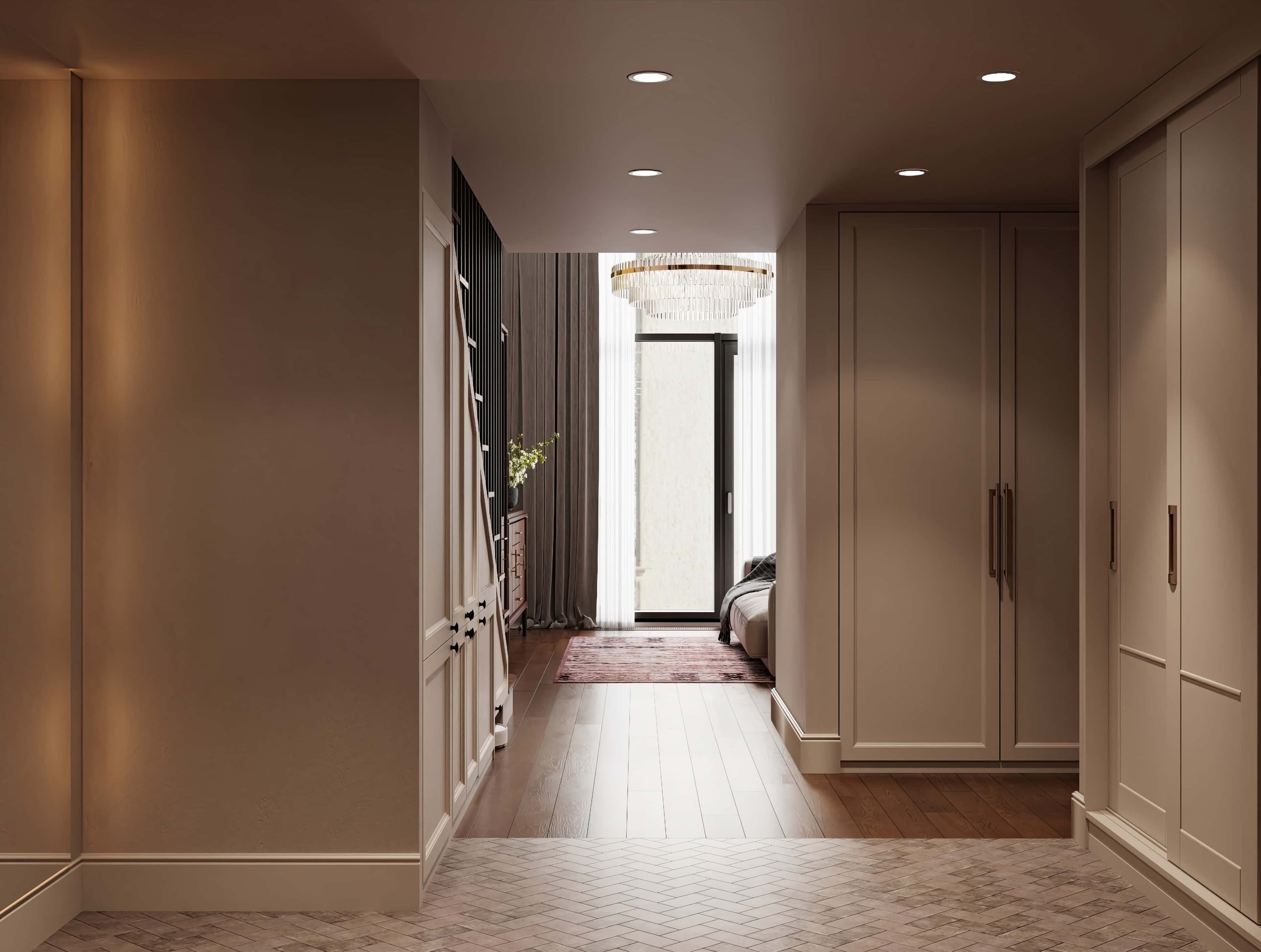 Оформление интерьера прихожей. Фото № 80656.