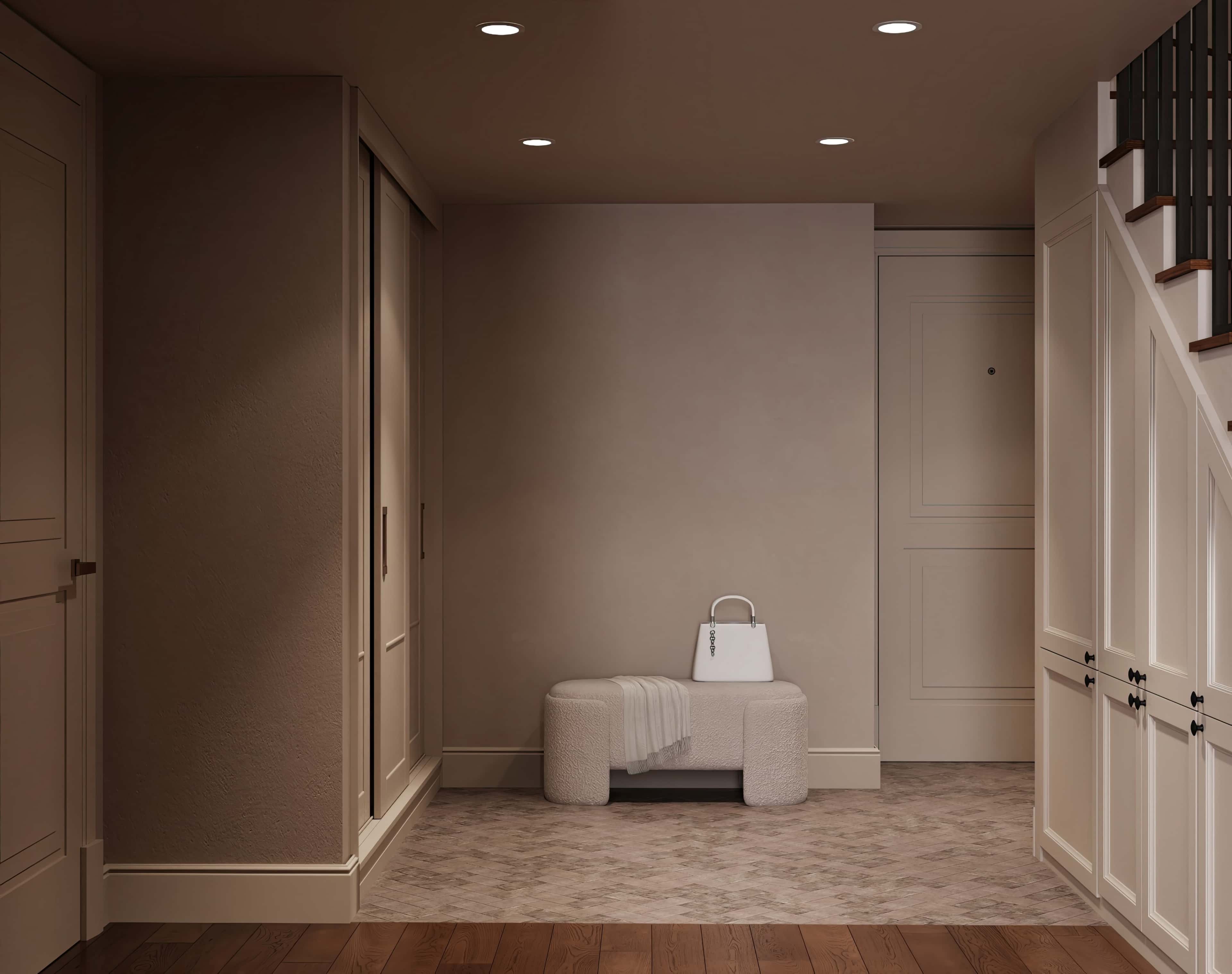 Оформление интерьера прихожей. Фото № 80655.