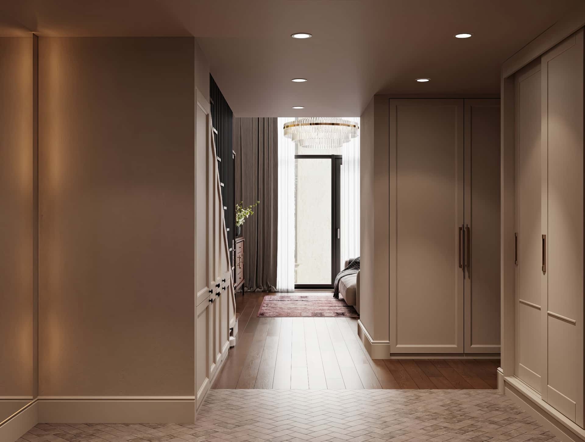 Дизайн и ремонт квартиры в ЖК Джаз — Квартира с мезонином, 89 м2. Прихожая, фото 1