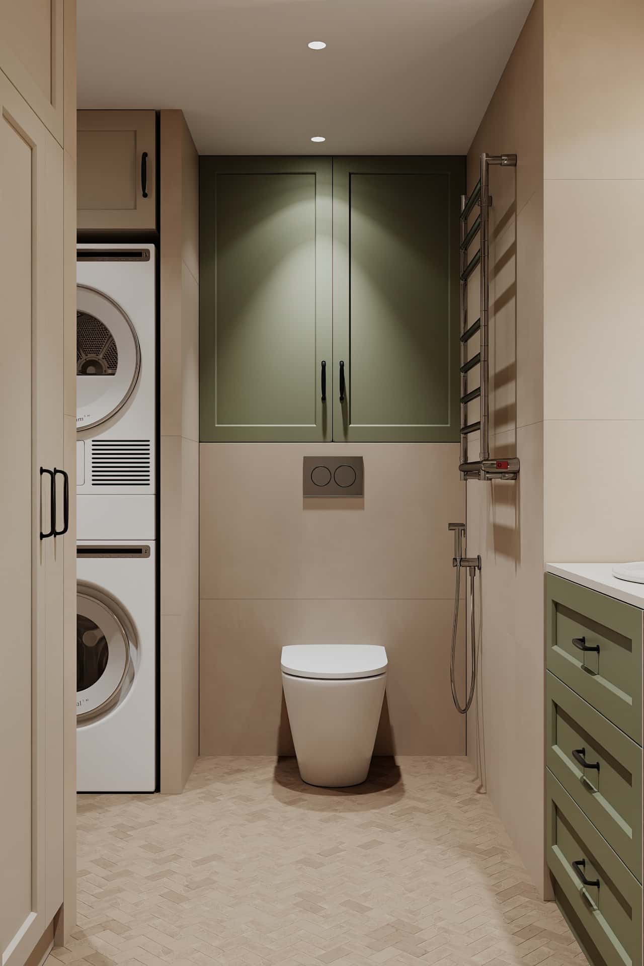 Дизайн и ремонт квартиры в ЖК Джаз — Квартира с мезонином, 89 м2. Ванная, фото 1