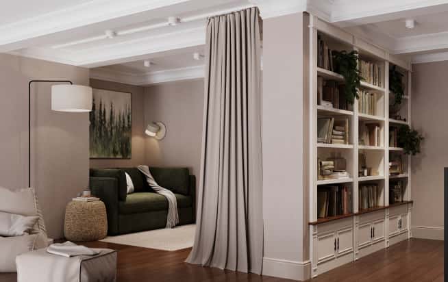 Дизайн и ремонт квартиры в ЖК Джаз в стиле современный. Спальня на антресоле