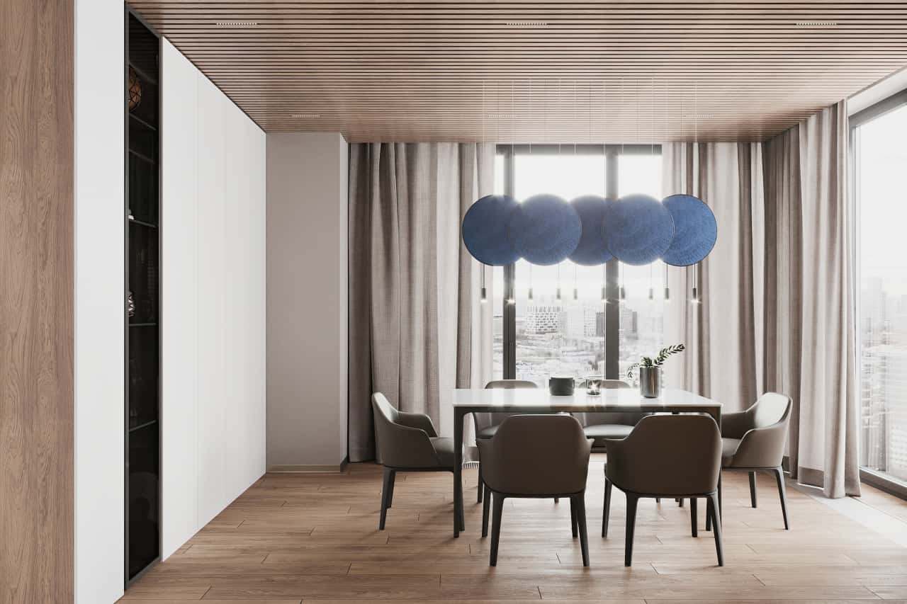 Деревянный реечный потолок