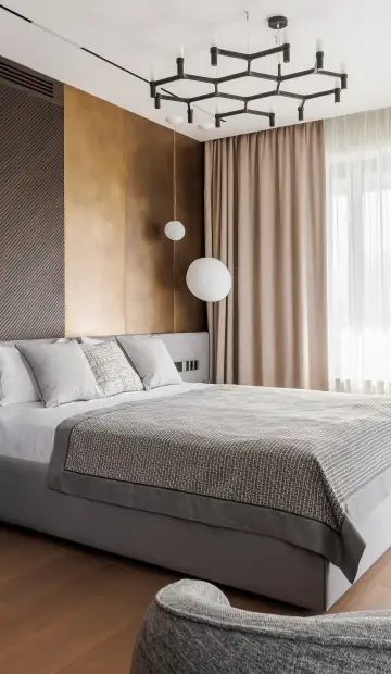 Дизайн и ремонт квартиры в ЖК Джаз в стиле современный. Мастер-спальня, фото 3