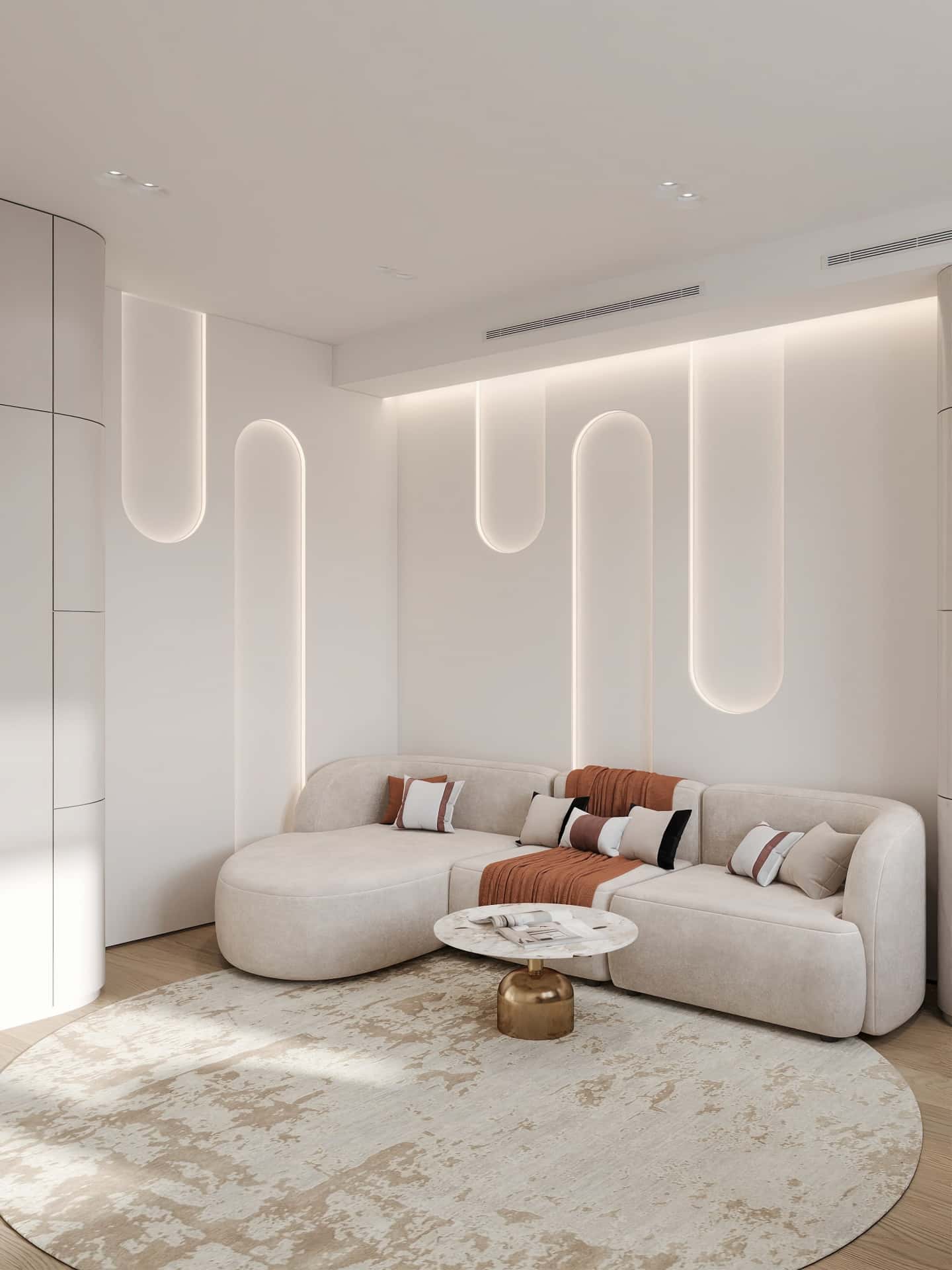 Дизайн и ремонт квартиры в ЖК Эмеральд — Сияние форм, 131 м2. Гостевая, фото 1