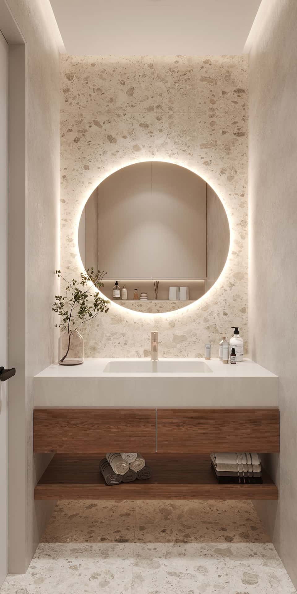 Дизайн и ремонт квартиры в ЖК Эмеральд — Сияние форм, 131 м2. Гостевой санузел