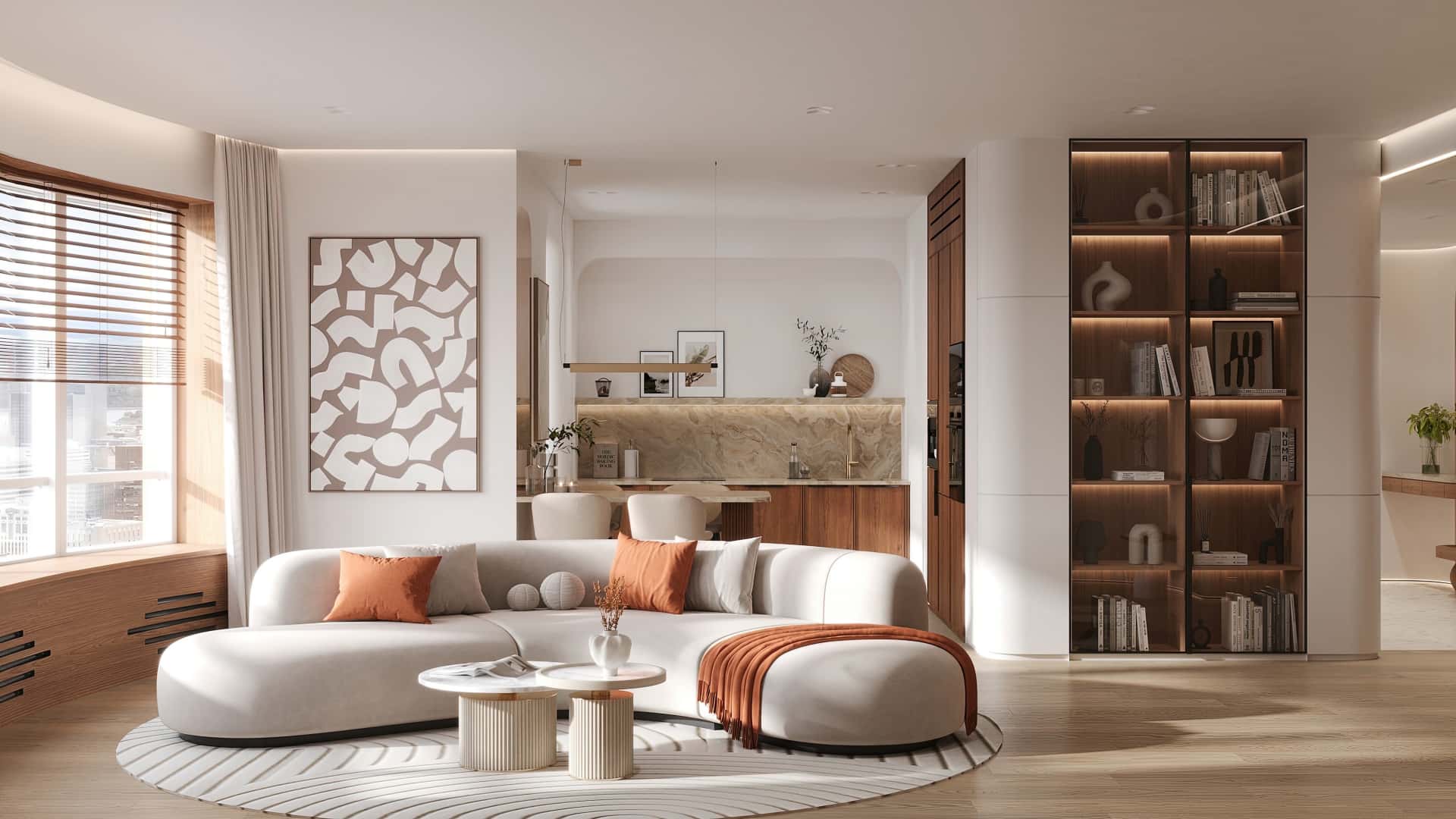 Дизайн и ремонт квартиры в ЖК Эмеральд — Сияние форм, 131 м2