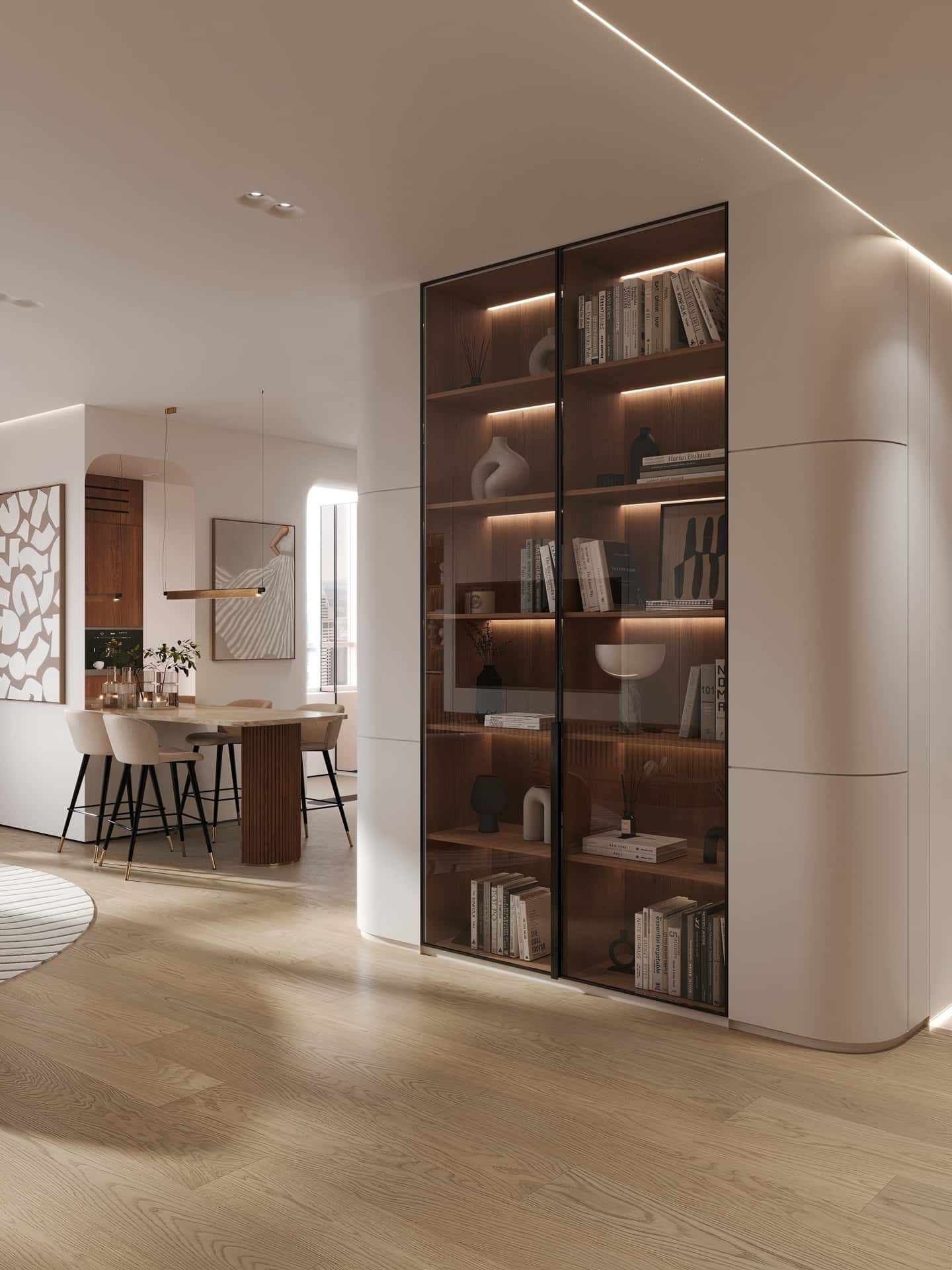 Дизайн и ремонт квартиры в ЖК Эмеральд — Сияние форм, 131 м2. Гостиная, фото 2