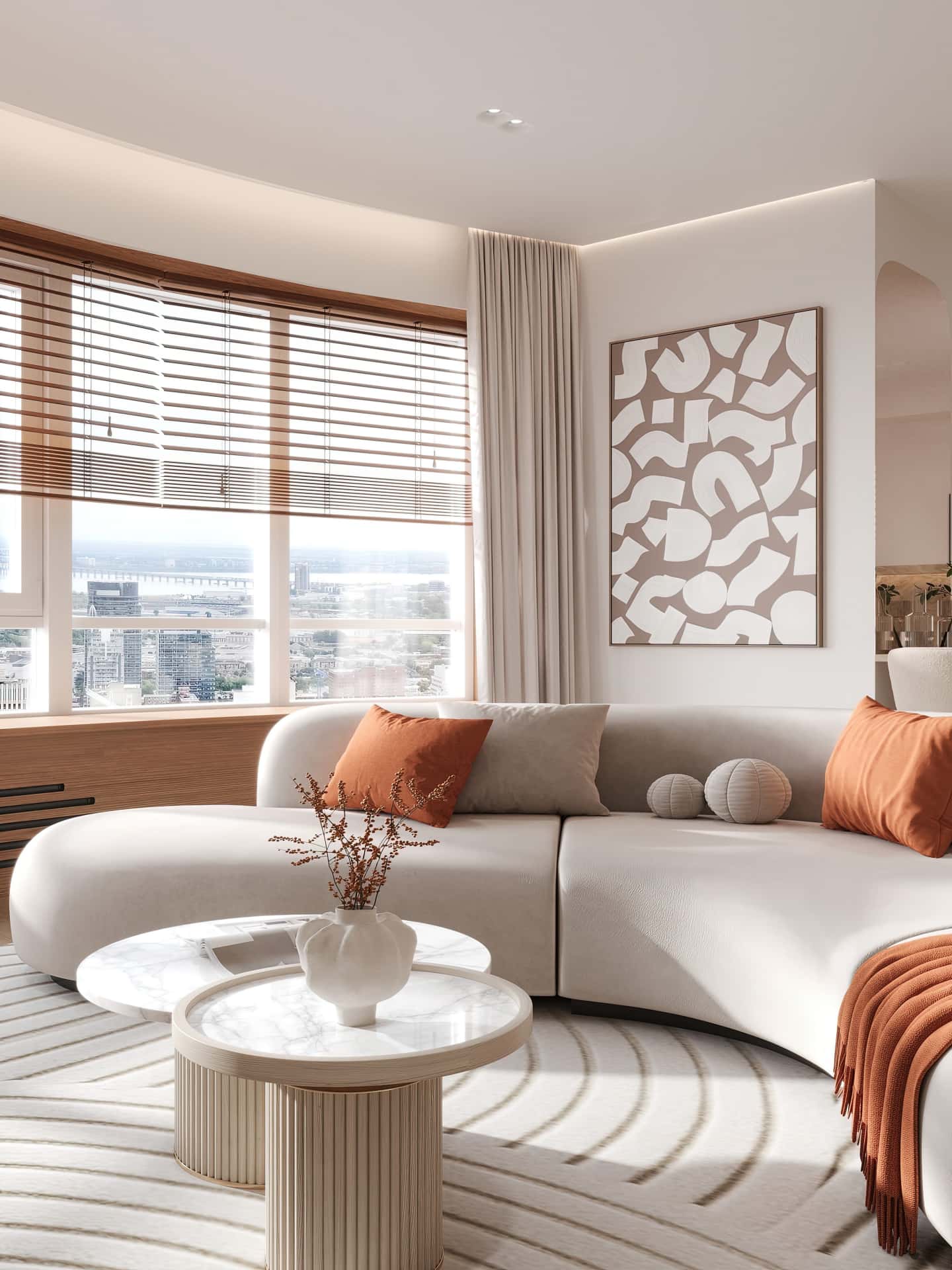 Дизайн и ремонт квартиры в ЖК Эмеральд — Сияние форм, 131 м2. Гостиная, фото 8