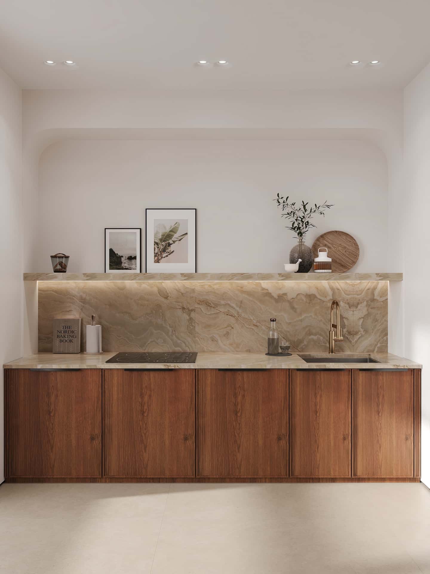 Дизайн и ремонт квартиры в ЖК Эмеральд — Сияние форм, 131 м2. Кухня с балконом, фото 3