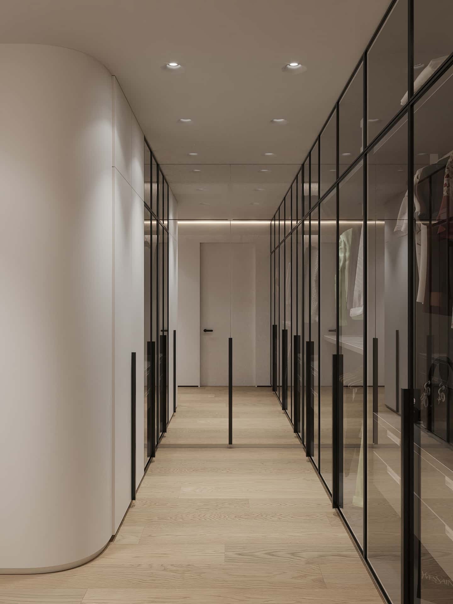 Дизайн и ремонт квартиры в ЖК Эмеральд — Сияние форм, 131 м2. Мастер-гардеробная