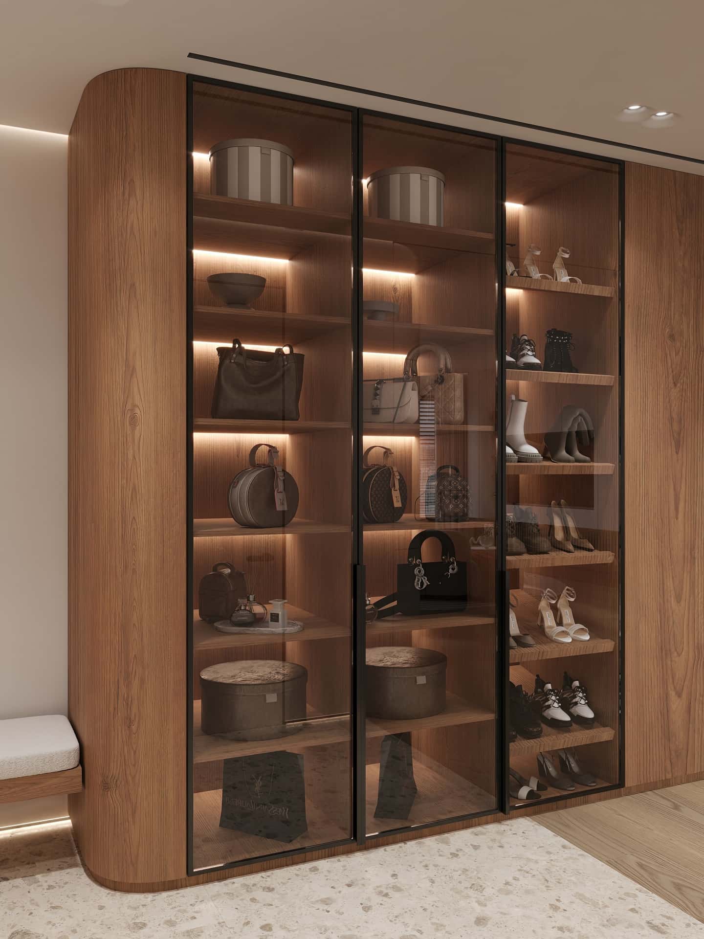 Дизайн и ремонт квартиры в ЖК Эмеральд — Сияние форм, 131 м2. Прихожая и коридор, фото 4