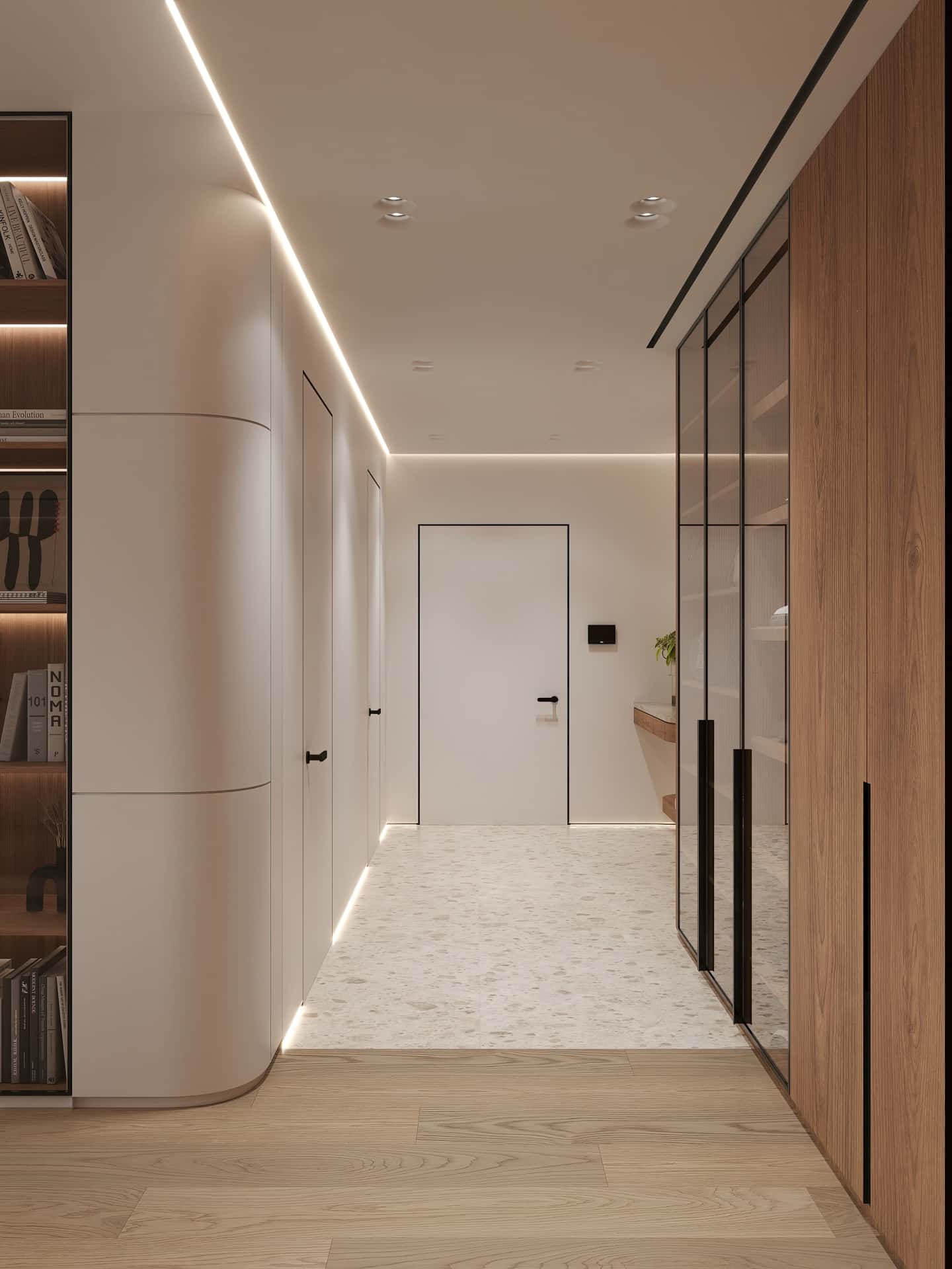 Дизайн и ремонт квартиры в ЖК Эмеральд — Сияние форм, 131 м2. Прихожая и коридор, фото 6