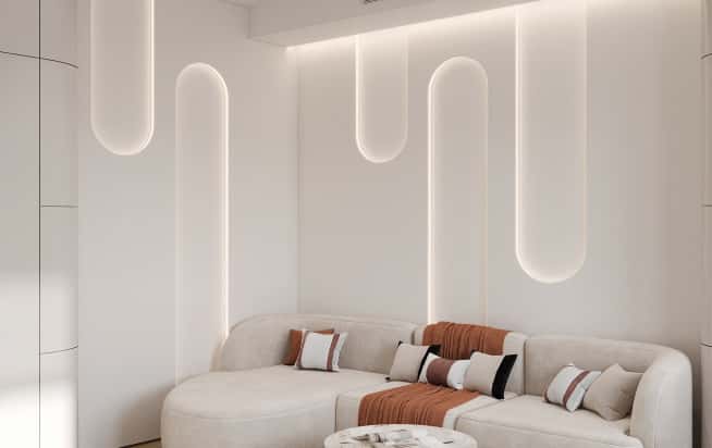 Дизайн и ремонт квартиры в ЖК Эмеральд в стиле бионика. Гостевая, фото 1