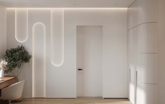 Дизайн и ремонт квартиры в ЖК Эмеральд в стиле бионика. Гостевая, фото 5