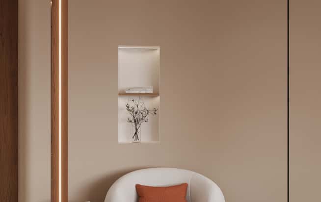 Дизайн и ремонт квартиры в ЖК Эмеральд в стиле бионика. Гостиная, фото 3