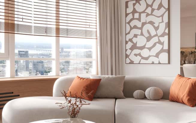 Дизайн и ремонт квартиры в ЖК Эмеральд в стиле бионика. Гостиная, фото 8