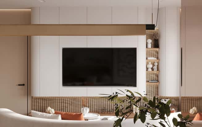 Дизайн и ремонт квартиры в ЖК Эмеральд в стиле бионика. Кухня с балконом, фото 2