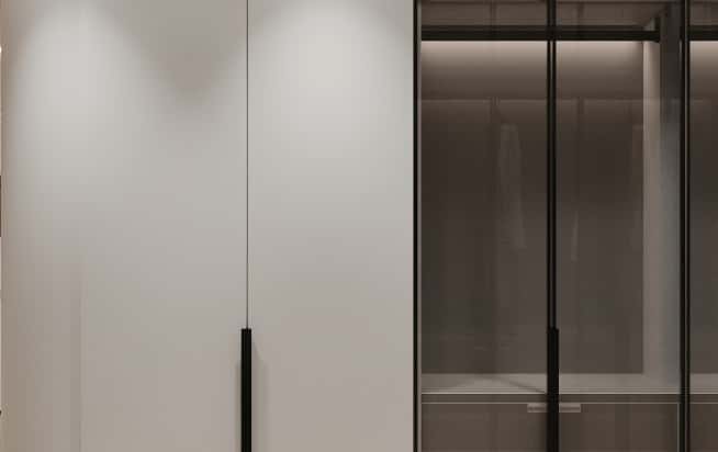 Дизайн и ремонт квартиры в ЖК Эмеральд в стиле бионика. Мастер-гардеробная, фото 3