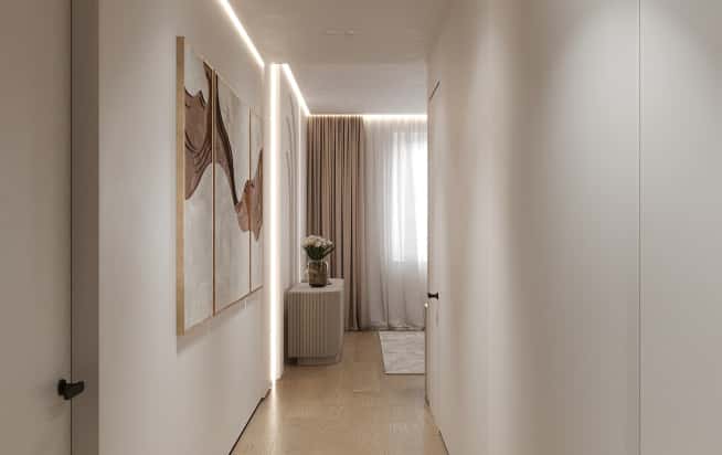 Дизайн и ремонт квартиры в ЖК Эмеральд в стиле бионика. Мастер-спальня, фото 1